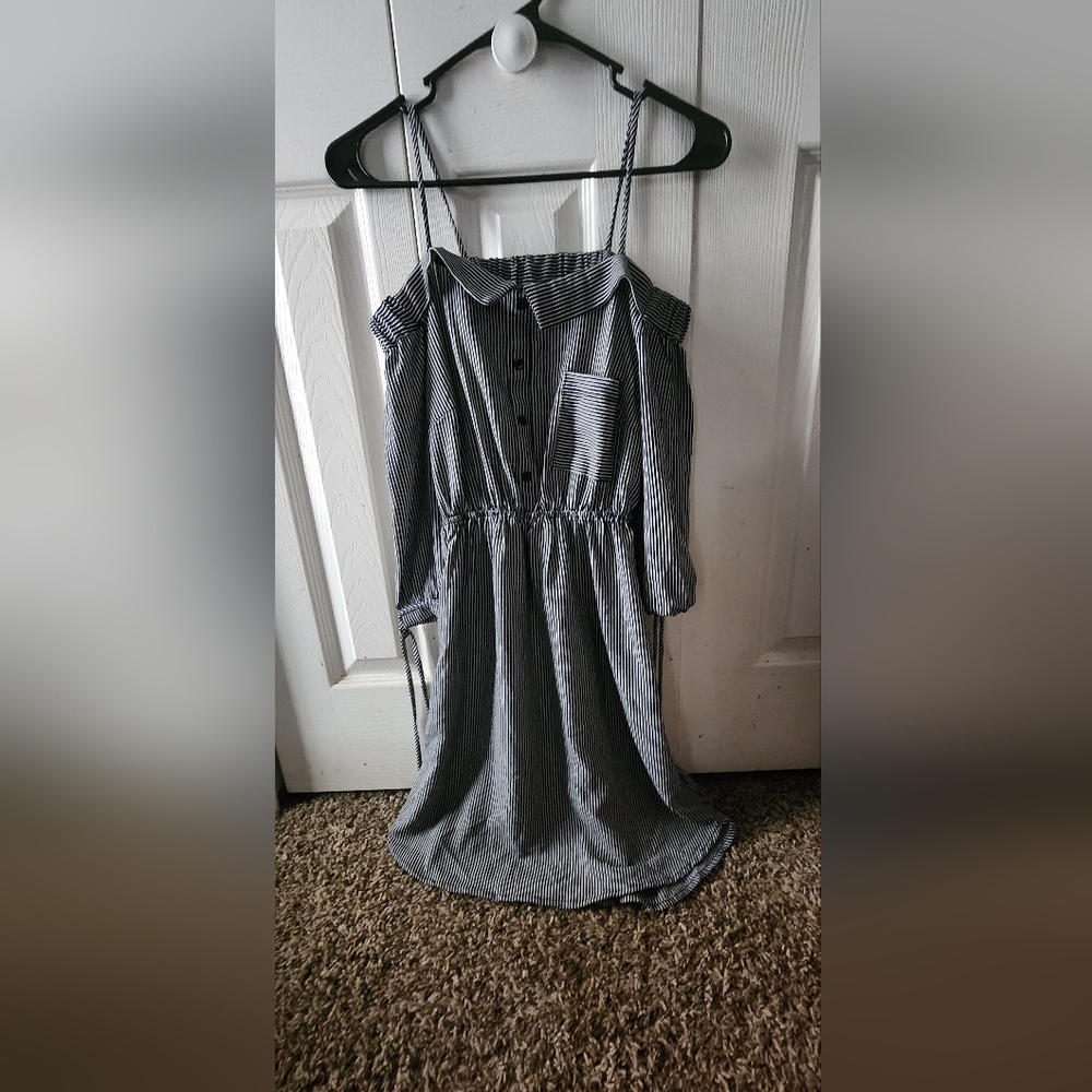 Striped Off-Shoulder Dress